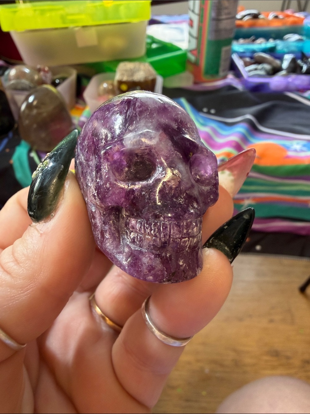 Purple fluorite Decorative Crystal Skull - Home Accent